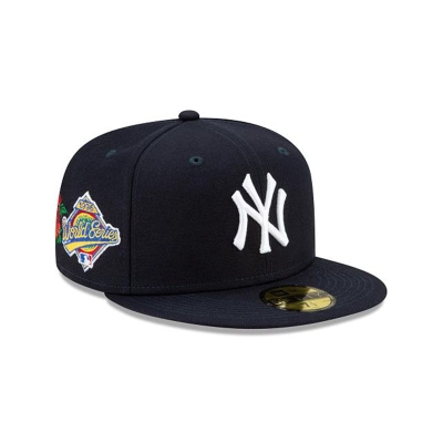 Blue New York Yankees Hat - New Era MLB State Flower 59FIFTY Fitted Caps USA8371659